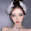 3 Pack Feather Hair Clips White Flower Choker for Women Girls White Swan Feather FlyWing Shape Hair Barrette Hair Pins A