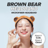 I DEW CARE Face Wash Headband Brown Bear Animal Head band for Face Washing Skincare Spa Day Soft Fuzzy Cute for Makeup S
