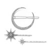 AKOAK 3 Pcs Star and Moon Hairpins Rhinestone Metal Hair Accessories Hairstyle Decorate Accessories for Girls or Women S