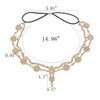 FXmimior Bridal Women Flower Vintage Bohemian Headbands Head Chain Crystal Halloween Headpiece Wedding Hair Jewelry Hair