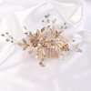 YERTTER Vintage Rhinestones Bride Wedding Hair Accessories for Brides Crystal Floral Leaves Bridal Hair Comb for Women a