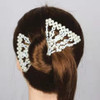 LOVEF Easy Magic Hair Combs Sweet Color Exquisite Pearl Beaded Double Hair combs Clips Stretchable Hair Side combs Hair
