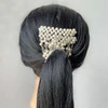 LOVEF3 Pcs Fashion Exquisite Beaded Easy Stretchable Combs Flower Pearl Double Hair Combs Magic Crystal Double Clips Ins