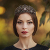 AW BRIDAL Black Tiara Crowns for Women Wedding Tiara for Bride Queen Crown Vintage Princess Headband Hair Accessories fo