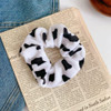 KDDOM 2 PCS Cow Pattern Velvet Hair ScrunchiePonytail Holders Elastic Hair Ties Rope Headwear Hair Accessories for Girls