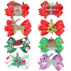 SHEHARUHI 8Pcs Christmas Bow Clips Christmas Sequins Alligator Clips Hair Clips Bows Hair Barrettes Include Santa Christ