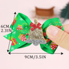 SHEHARUHI 8Pcs Christmas Bow Clips Christmas Sequins Alligator Clips Hair Clips Bows Hair Barrettes Include Santa Christ