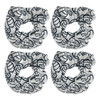 Volleyball Scrunchies Velvet Hair Ties Headband Accessory Set of 4 White