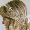 JONKY Rhinestone Bride Wedding Hair Vine Gold Pearl Hair Piece Bridal Hair Accessories for Women online at globaldelivered