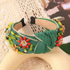QTMY Rhinestone Crystal Wide Headbands Knot Turban Fashion Vintage Hairband Elastic Hair Hoops Hair Accessories for Wome