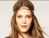Chargances Bohemia Women Gold Disc Head Chain Headband Hair Accessories Boho Head Dress Forehead Headpiece for Weeding B