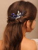 YERTTER Wedding Bridal Hair Comb decorative Rhinestone Bride Crystal Leaf Beads Comb Crystal Silver Handmade Updo Comb C