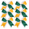 Cheerleader Bows 8 Inch 3 Colors 2 Layers 6 Pcs Jumbo Ponytail Holder Cheerleading Bows for High School College Hair Ela