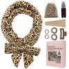 ZILAMPU No Heat Curling Rod Headband for Women and Girls Overnight Velour Hair Roller Wrap for Long Curls Leopard Print