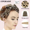 ZILAMPU No Heat Curling Rod Headband for Women and Girls Overnight Velour Hair Roller Wrap for Long Curls Leopard Print
