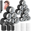 39PCS Self Grip Curlers 3 Sizes Black 25in 19in 14in Rollers with Duckbill Clips for Long Medium Short Thick Fine Hair V