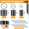 39PCS Self Grip Curlers 3 Sizes Black 25in 19in 14in Rollers with Duckbill Clips for Long Medium Short Thick Fine Hair V