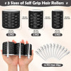 Thermal Rollers for Hair 24PCS Jumbo Rollers Hair Curlers with Clips Large Roller with 63mm 48mm 36mm Self Grip Thermal