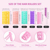 WILLBOND 36 Pieces Plastic Hair Roller 5 Sizes Curlers Self Grip No Heat Rollers with 2 Pieces Steel Pintail Combs for S