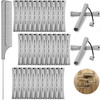 WILLBOND 36 Pieces Cold Wave Rod Hair Perm Rods Hair Rollers Perming Curlers with Steel Rat Tail Comb for Hairdressing S