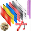 WILLBOND 72 Pieces Hair Perm Rods Set Short Plastic Perming Rods Cold Wave Rods 6 Sizes Hair Curling Rollers with 1 Piec