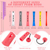 WILLBOND 72 Pieces Hair Perm Rods Set Short Plastic Perming Rods Cold Wave Rods 6 Sizes Hair Curling Rollers with 1 Piec