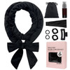ZILAMPU No Heat Curling Rod Headband Overnight Velour Hair Curls Roller Wrap for Women with Long Hair Black