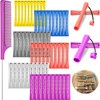WILLBOND 60 Pieces Hair Perm Rods Set Plastic Cold Wave Perming Rods for Natural Hair Long Short Curling Rollers with Ra