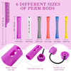 WILLBOND 60 Pieces Hair Perm Rods Set Plastic Cold Wave Perming Rods for Natural Hair Long Short Curling Rollers with Ra