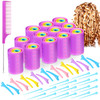 Chuangdi 141 Pcs Hair Rollers Set Include 60 Pcs Mixed Sizes Plastic Hair Rollers with 60 Pins 20 Duck Teeth Clips and R