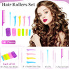 Chuangdi 141 Pcs Hair Rollers Set Include 60 Pcs Mixed Sizes Plastic Hair Rollers with 60 Pins 20 Duck Teeth Clips and R