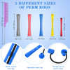WILLBOND 60 Pieces Hair Perm Rods Set Plastic Cold Wave Perming Rods for Natural Hair Long Short Curling Rollers with Ra