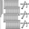 48 Plastic Hair Perming Rods and Curlers with Steel Pintail Comb for Hairdressing and Styling Gray 059 Inch 15 cm