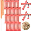 48 Pieces Cold Wave Hair Perm Rods and Plastic Curlers with Steel Pintail Comb for Hairdressing and Styling Pink 051 Inc
