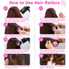 Jumbo Hair Curlers Rollers 12Pcs 60mm Jumbo Hair Roller Curlers Self Grip Holding Rollers with 12Pcs Hair Clips for Long