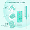 Syhood 24 Pieces Hair Roller Small Size Plastic Hair Rollers Curlers with Steel Pintail Comb for Short Long Hairdressing