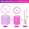 Self Grip Hair Rollers Curlers 16 Pcs Set with 8Pcs Hair Rollers 2 Sizes 4 Jumbo 4 Large and 8 Pcs Hair Clips for Long M