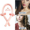 Heatless Curling Rod Headband No Heat Silk Ribbon Curling Rod Hair Roller Curls with Hair Claw Clip Lazy Natural Soft Wa