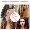 Heatless Curling Rod Headband No Heat Silk Ribbon Curling Rod Hair Roller Curls with Hair Claw Clip Lazy Natural Soft Wa
