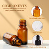 erioctry 5ML10ML Amber Glass Essential Oil Bottles and Eyed Dropper Black Caps Makeup Cosmetic Sample Container Boxes of