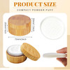 30ml 1oz Empty Refillable Portable Environmental Bamboo DIY Make up Loose Powder Jar Container Case with Sponge Powder P