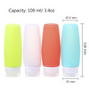 HubHnb 34 oz 100 ml Leakproof Silicone Travel Bottles 4 Pack Portable Refillable Foodgrade Travel Containers