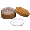 Elandy 30ml Empty Bamboo Comestic Makeup Loose Powder Box Case Container Holder with Screw Lid Powder Puff and Sifter