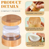 30G30ML1oz Empty Bamboo Appearance Loose Powder Cosmetic Jars Makeup Storage Case Box Holder Container with Plastic Sift