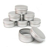 CTKcom 1Ounce Metal Tins Screw Top Flat Aluminum Silver Slide Round Tin Containers For Lip BalmCraftsCosmeticCandlesTrav