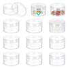 BENECREAT 12 Pack 22x133 50ml Empty Clear Plastic Bead Storage Container jar with Rounded ScrewTop Lids for Beads Nail A