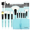 Makeup Brushes Set 32pcs Blue Premium Cosmetic Make Up Brushes Foundation Blending Blush Concealer Shader Eyeshadow Eyel
