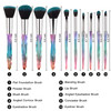 Makeup Brushes Set Crystal Handle 10pcs Colorful Diamond Cosmetic Kabuki Brushes Foundation Concealer Face Powder Eye Sh
