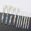 Makeup Brushes Crystal Handle Set Tenmon 10 PCS Crystal Transparent Handle Kabuki Powder Foundation Brush Concealer Eye