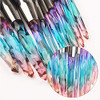 Yuwaku Makeup Brushes 10pcs Premium Synthetic Foundation Blending Blush Powder Eyeshadow Brush Set Blue Transparent Crys